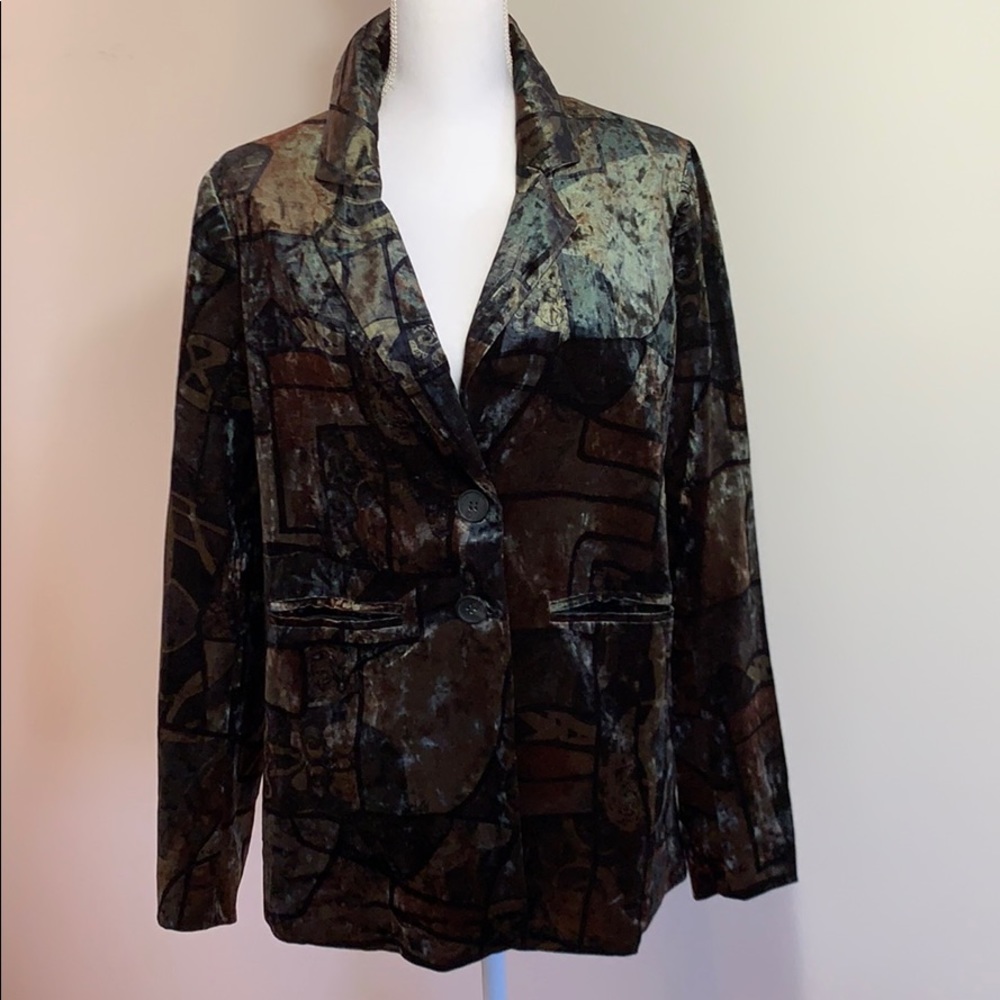 Dark green velvet blazer